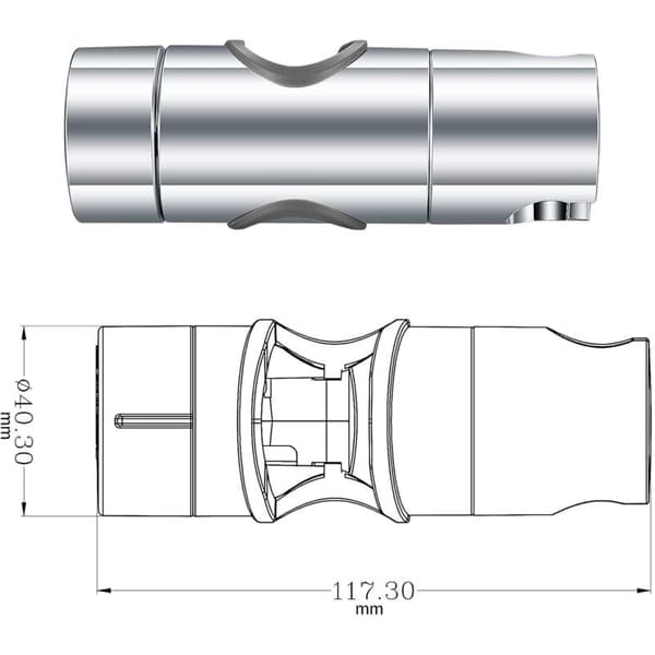 Udskiftelig håndbruserholder, krom ABS brusehovedholder, 18-25 mm justerbar diameter