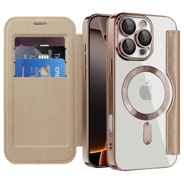 Magnetic Phone Case for iPhone 16 Pro Max with RFID Blocking, Leather Case Multicolo