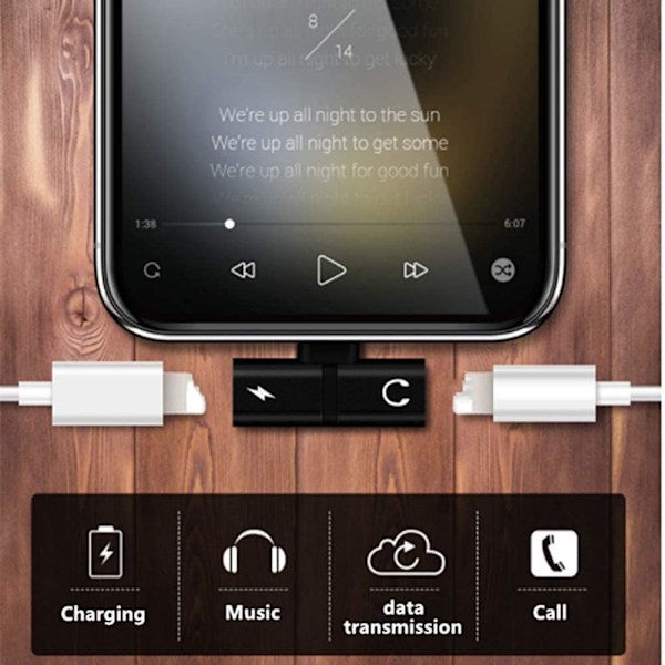 Ljudadapter för Lightning-enheter, Innovativ trådlös design, Multifunktion för smidig lyssning & laddning på iPhones & iPads, Supper