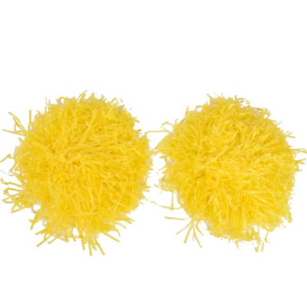 1 par Cheerleader Aerobics Pom Poms Pompoms til dansefest Skole Sportskonkurrence (Gul)