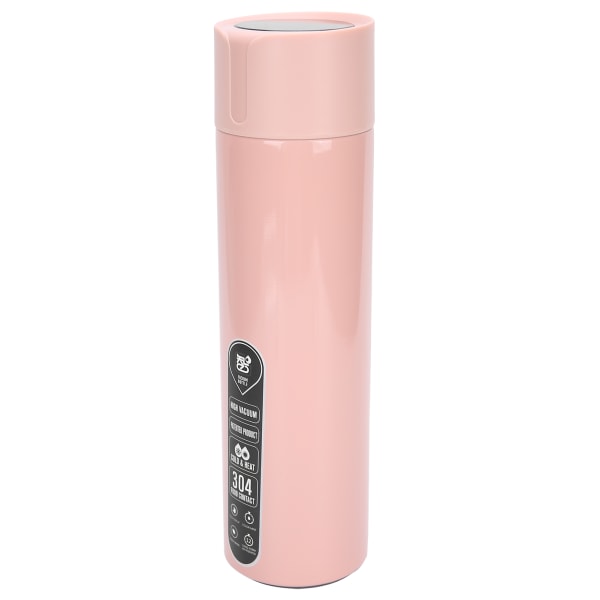 Smart vandflaske Touch Temperatur Display Tidsindstillet påmindelse Vakuumisoleret flaske Batteridrevet Pink