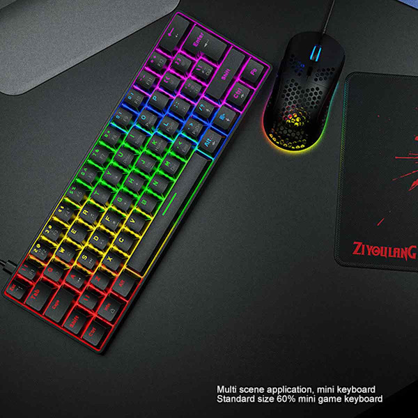 Kompakt Gamingtangentbord, Innovativ 60% Mini Design, Ergonomisk Layout med Mekanisk Känsla, Hotswap Gateron Optiska Bruna Brytare, för Gamers &