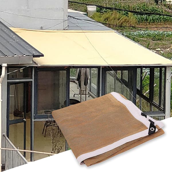 Shade Net Dense Mesh UV Resistant Windproof Light Transmitting Breathable Heavy Duty Sunshade Fabric Balcony Accessory