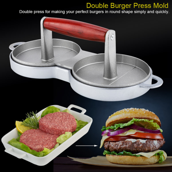 Aluminiumslegering NOn Stick Double Burger Press Form Hamburger Kød