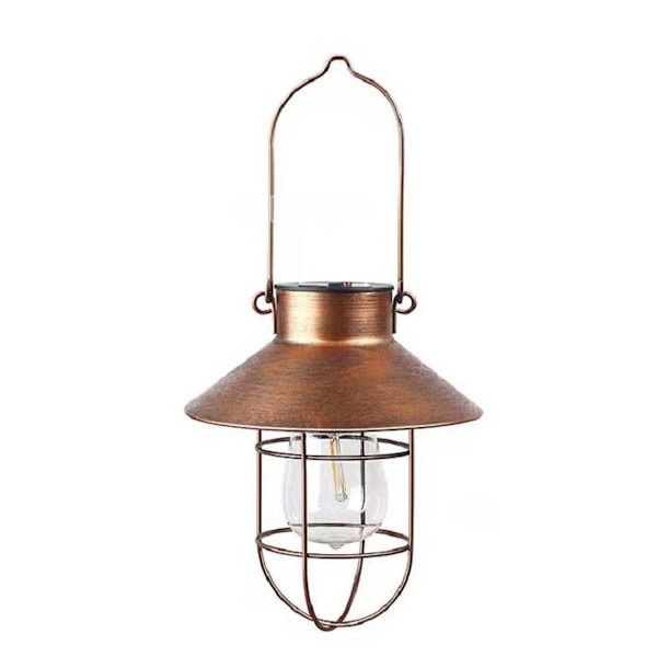 Smidjärn Vintage Gård Hängande Lampa Solar LED Dekorativ Trädgård Villa Landskapslampa Utomhus Campingbelysning