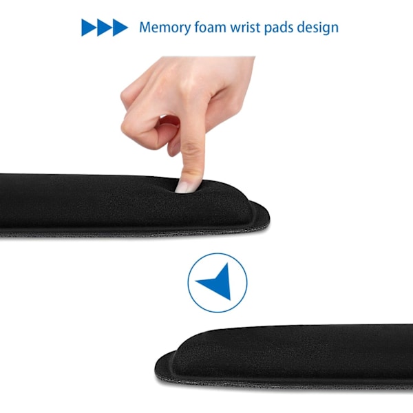 Lugna Din Handled, Handledsstöd i Memory Foam för Tangentbord och Mus, Ergonomisk Design för Smärtfritt Skrivande, Halkfri Bas Säkerställer Stabilitet