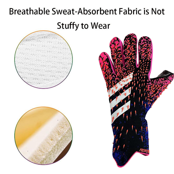 Fotbollsmålvaktshandskar, Ergonomiskt Skurna Andningsbara Latexhandskar För Professionellt Grepp, Halkfri Starkt Grepp Latexpalm För Ungdom Och