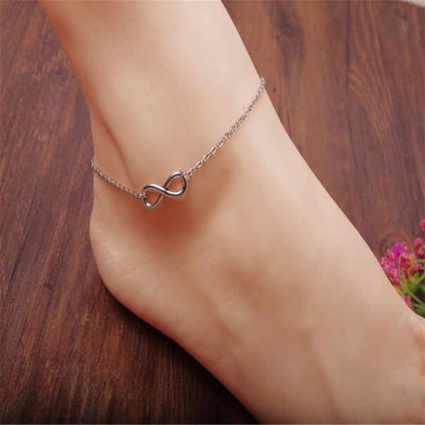 Kvinder Sommerlegering Simple Luck 8 Chain Charm Anklets For Ankel