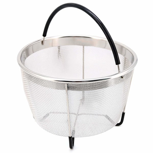Rostfritt stål ångkorg för snabbkokare, med silikonförpackat handtag, anpassad passform för 5/6 QT eller 8 QT InstaPot tryckkokare. Perfekt för