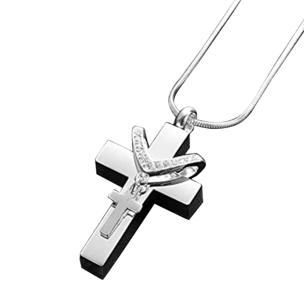 Crucifix Hänge Strass 2 Cross Delicate Ti Steel Cross