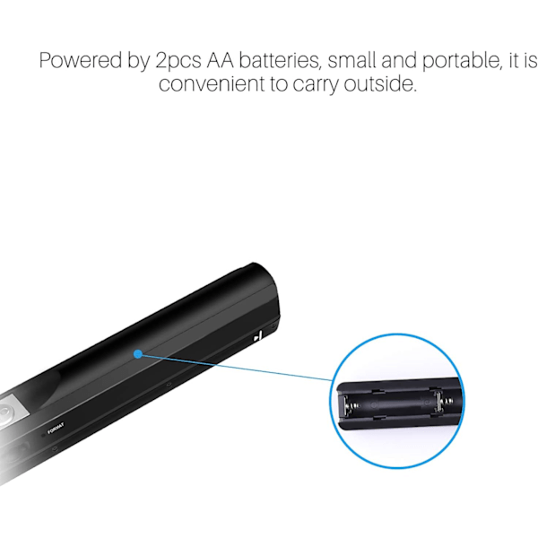 Bärbar dokumentskanner, högupplösta alternativ 900dpi, USB-dataöverföring Plug and Play Bärbar handhållen skanner för affärsresor