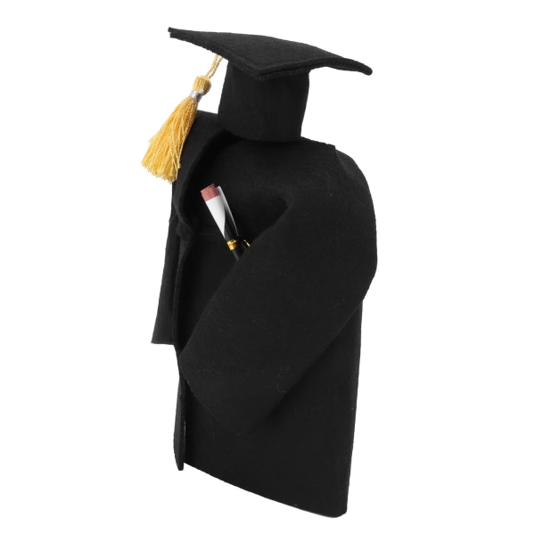 Bachelor Cap Gown Vinflaskedeksel for konfirmasjonssesongen Festdekorasjon Konfirmasjonsgave