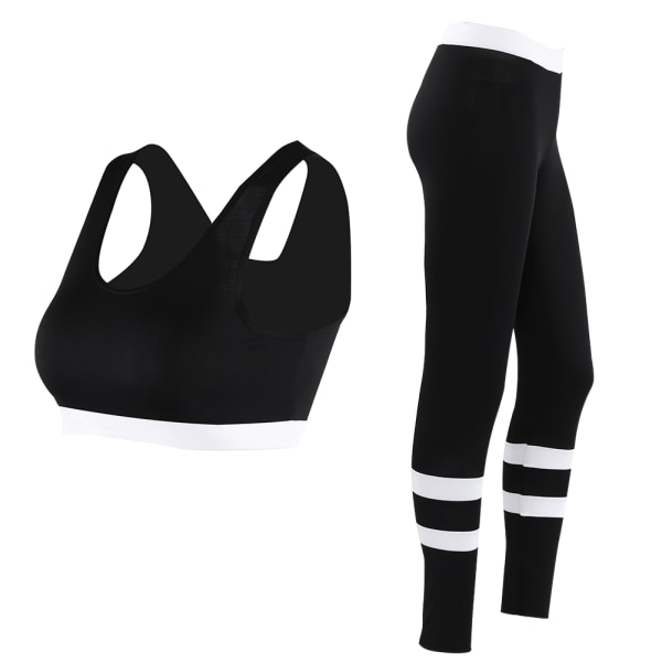 Naisten Naisten Jooga Gym Housut Leggingsit Set Fitness Treeniin (valkoinen S)