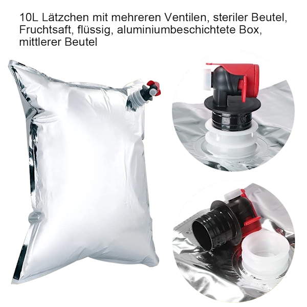 Lufttäta Portabla Nödvattenpåsar med Pip, Aluminiumfolie 10L Vikbar Design, Skyddar Vatten Från Solljusförorening Permanent Alger Och