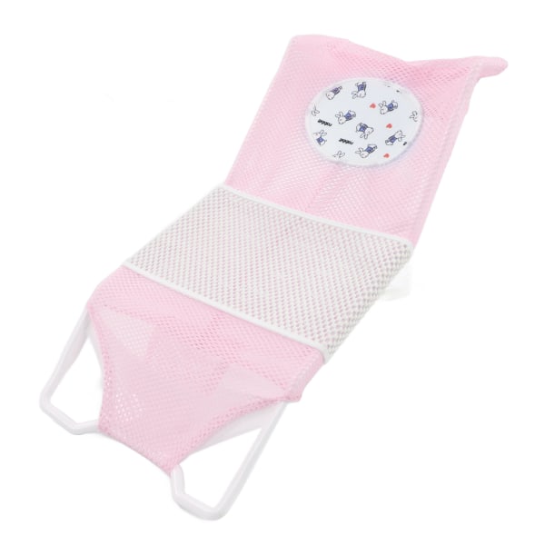 Baby Mesh Bath Cushion Pad Cute Cartoon Safe Ergonomic Newborn Bathtub Support Net Mat for Home Pink