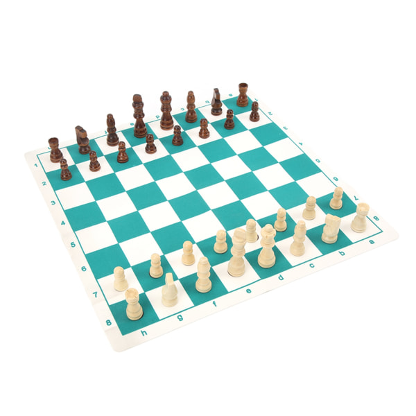 Internationalt skaksæt skakbrikker med PU skakbræt