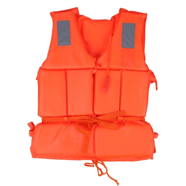 Life Vest Swimming Boating Beach Outdoor Survival Aid Safety Jacket With Whistle Adult Orange