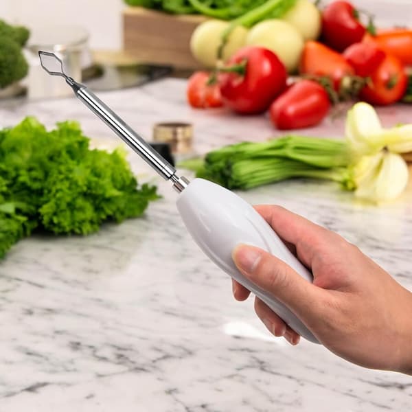 Corer Portable Vegetable Corer Cordless Electric Scraper with 2 Cutters Stainless Steel Fruit Digging