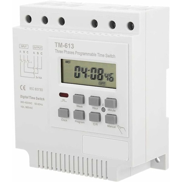 Professionell Digital Elektronisk Timer, Trefas Strömavbrottsminne Timerrelä 4 kW Stabil Drift För Vattenpump Fiskdamm Syresättning