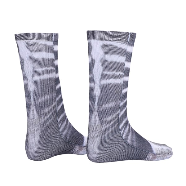 Unisex dyrepotemønster bomuldsstrømper fødder 3D-print fodelastiske strømpebukser (zebra til voksne)