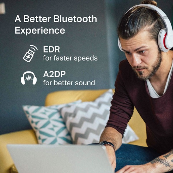 Bluetooth 5-adapter med anslutning för flera enheter för Windows-datorer, Plug & Play-installation med förbättrad datahastighet och bred kompatibilitet, kompakt design säkerställer