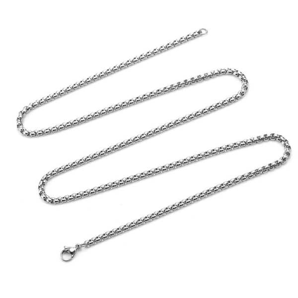 Unisex halsband Enkelt fashionabla utsökt rostfritt stål halsband för män kvinnor Silver
