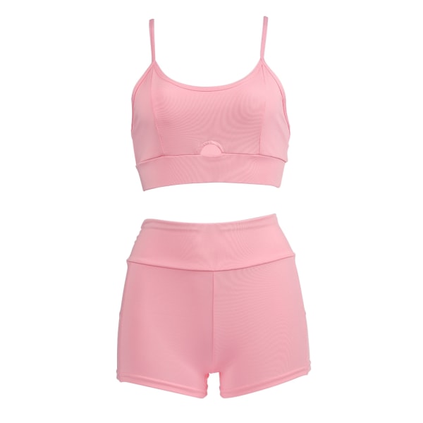 Flickor Dam 2-delade Activewear Outfits för Yoga Sport Training Linne + Shorts (S)