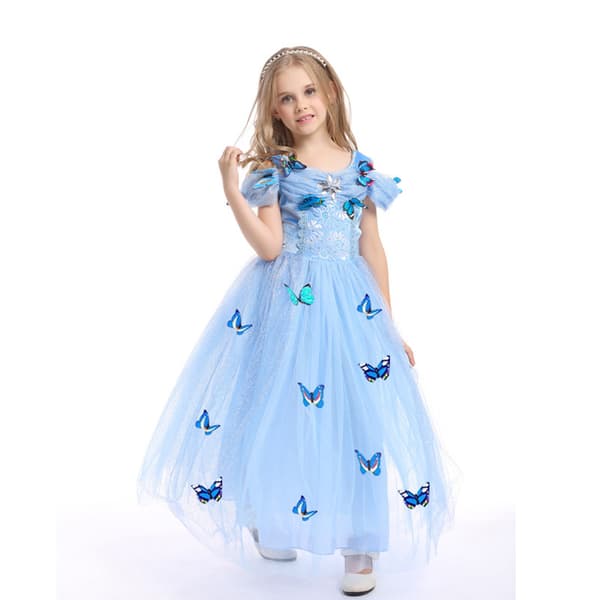 Prinsessekjole Elegant Blå Børnekostume Blå