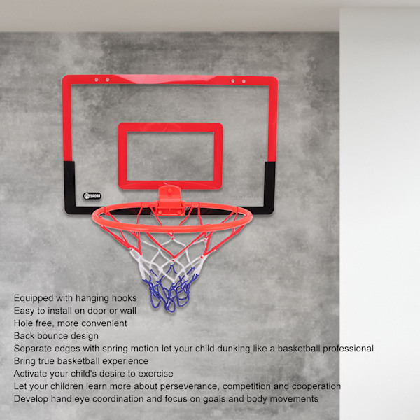 Mini Basketkorg Set Hålfri Montering Studsdesign Röd Svart Inomhus Förälder Barn Interaktion Basketboll Leksak
