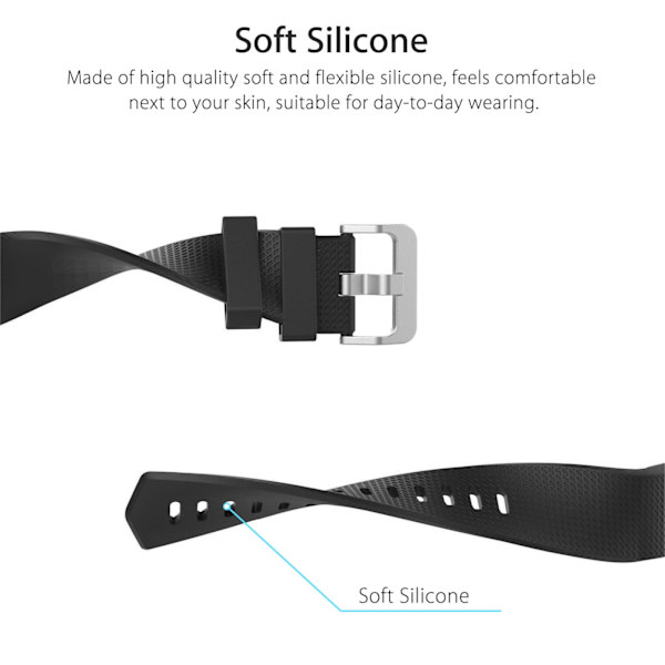Miljövänliga elastomerarmband för Fitbit Charge 2, flera färger tillgängliga för att matcha dagliga outfits, lämpliga för både fitnessentusiaster och