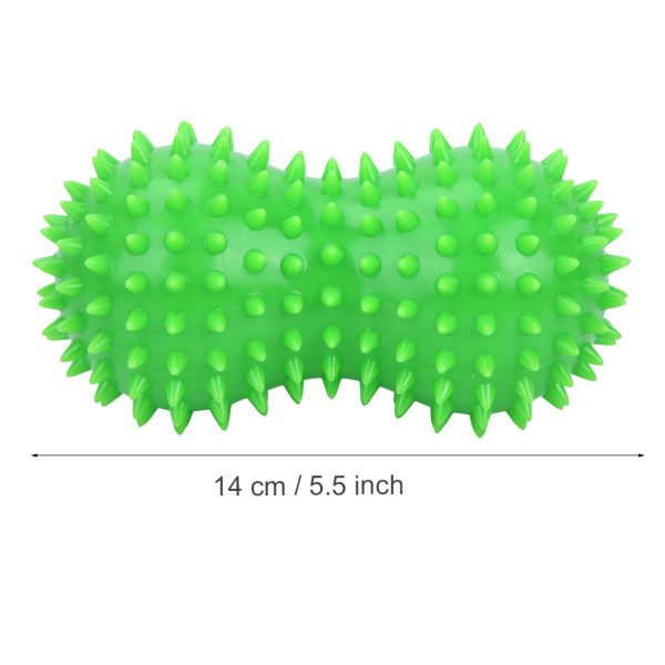PVC Piikikäs Maapähkinänmuotoinen Hierontapallo Selän Jalkapohjan Hierontapallo Lihaskunto Hieronta (vihreä)