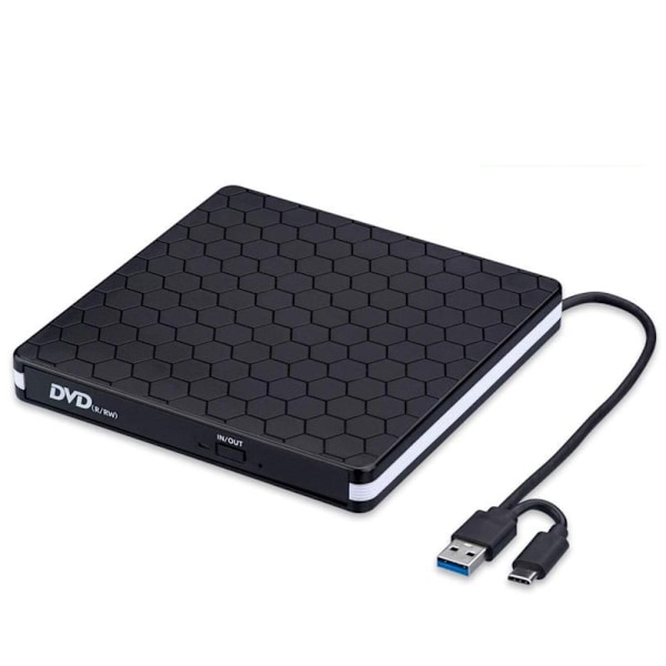 Extern Blu Ray Cd Dvd-enhet, 5-i-1-enhet för Mac Os Windows10/8/7 Linux, Portabel för organisering, Bred kompatibilitet, Plug and Play, Eftermarknad