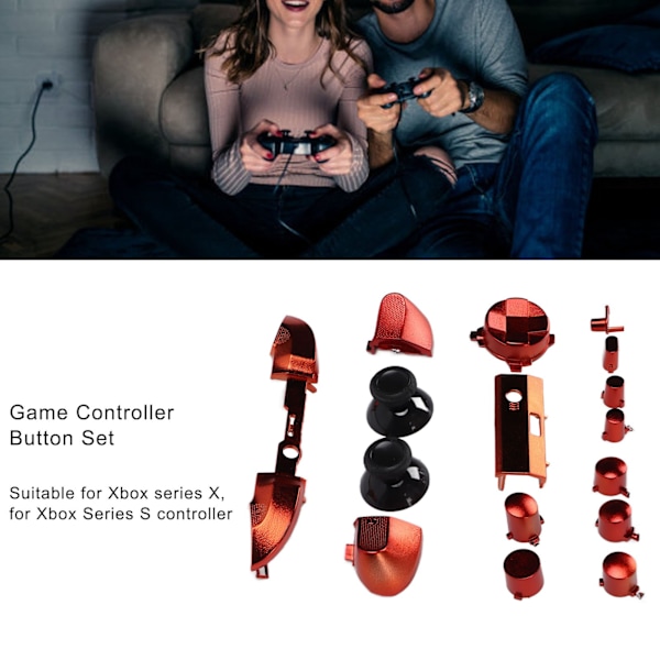 Komplett knappuppsättning, komplett verktygssats ingår, snyggt knappbyte för Xbox Series X, Xbox Series S