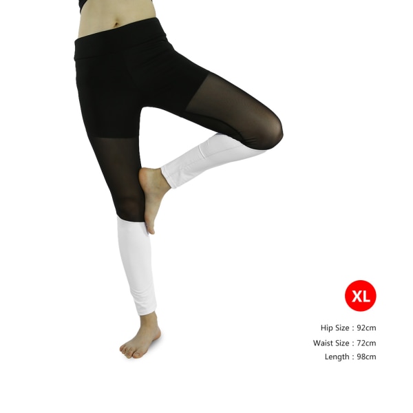 Kvinner Sports Gym Yoga Løping Fitness Leggings Bukser Trening Atletisk leddbukser (Hvit XL)