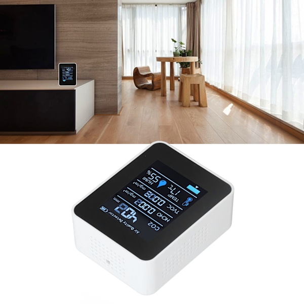 5 in 1 ilmanlaadun monitori Bluetooth APP hiilidioksididetektori USB-lataus TVOC lämpötila kosteus HCHO CO2-testeri