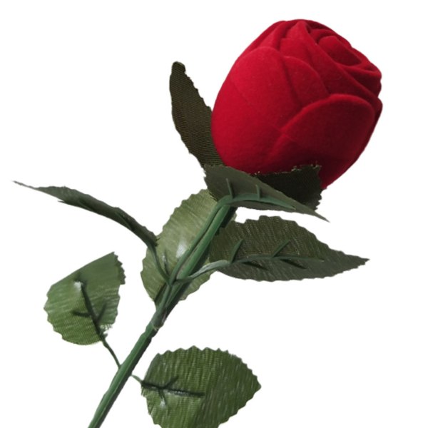 Kukkasormuslaatikko Elämän tuntuinen romanttinen punaisen ruusun case , jossa varren lehdet ehdotusta varten syntymäpäivä häät