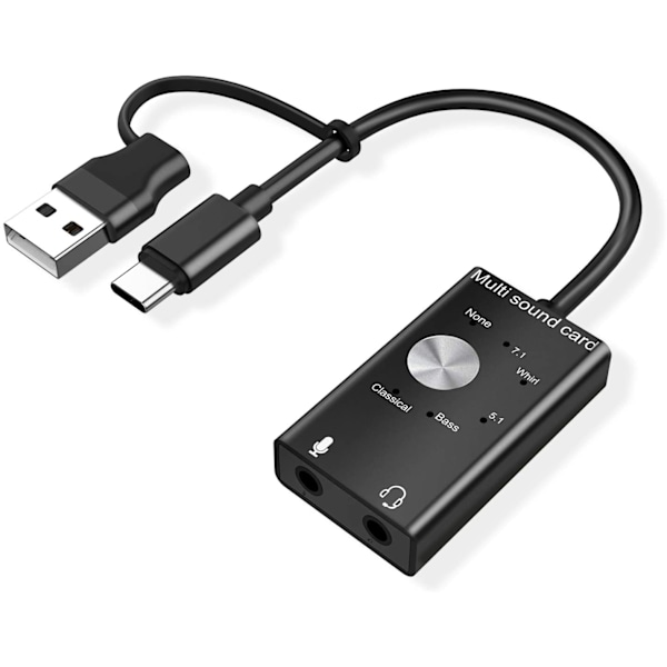 Audio Hub Virtuoso, Låg Latens Överföring Ljudväxlare för Lyssning och Tal, 3.5mm Ljuduttag med USB Strömförsörjning, Enkel En-Knapps Tystnad