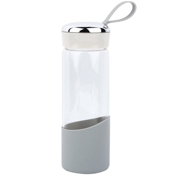 350 ml Bærbar glasvandflaske BPA-fri vandkande med låg (hvid)