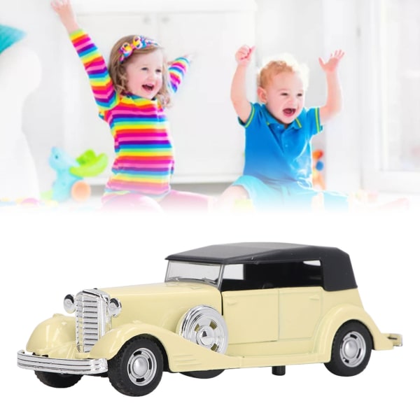 1:32 Klassinen automalli Seos Vintage-lelu Avattavat ovet Malli Antiikki Vetoautolelu Beige