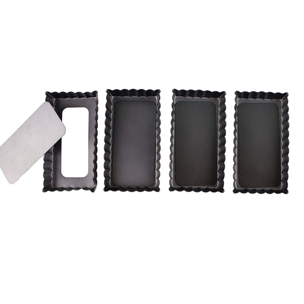 4-pakning 4,5 tommers dype terteformer med avtagbar bunn, pai-form, quiche-form, eggbit-bakeform