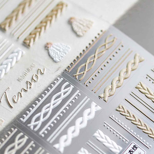 5D Nagelsticker Pro Frosted Tunn Embossed Nagelsticker Elegant