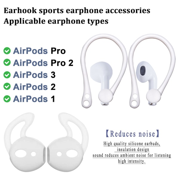 Säkra Öronkrokar, Anti-förlust Design För AirPods, Lätta, Mjuka Och Elastiska, Säkerställer Att Dina Hörlurar Håller Sig På Plats, Perfekt För Träning