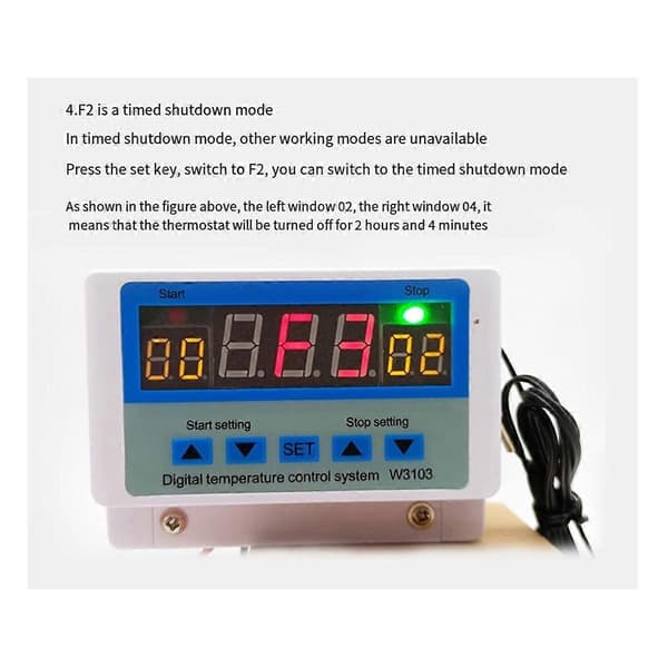 Digital temperaturregulator 220V Max 5000W Digital termostat 30A -19 til 99 temperaturkontrol