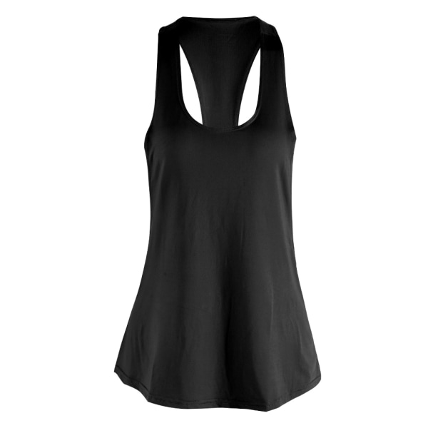 Naisten nopeasti kuivuva liivi Hihaton paita Tank Top Jooga Juoksu Urheilu Fitness Musta L
