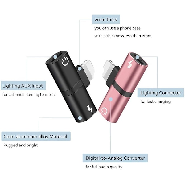 Ljudadapter för Lightning-enheter, Innovativ trådlös design, Multifunktion för smidig lyssning & laddning på iPhones & iPads, Supper