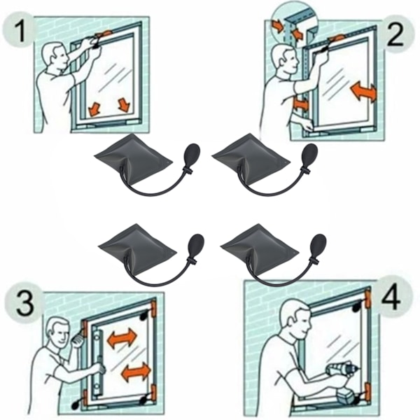 4 stk. Luftkilepumpe Dør Vindue Installation Luftpude Fortykke Fiber Luftkiler Justeringsværktøj til Husholdning