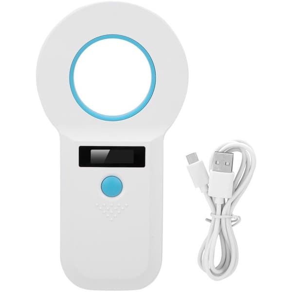 Pet Tag Reader - 134.2kHz/125kHz RFID Scanner Rechargeable Lithium Battery High Brightness Display