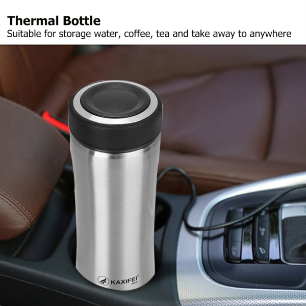 Vakuumkop i rustfrit stål termisk isoleret kaffevandflaske til udendørs rejser (Sliver)