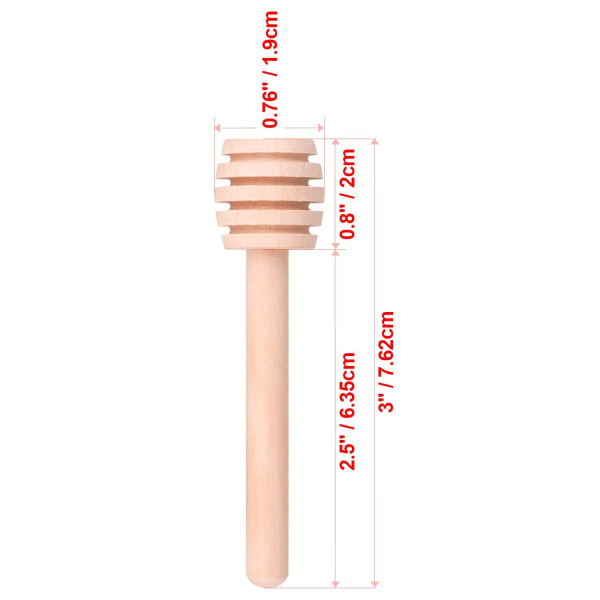 30 stk Mini Tre Honning Dipper Pinner, 3 Tommers Server for Honningkrukke Dispense Drypp Honning