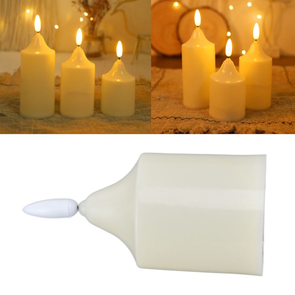 Flameless Candles Multipurpose Decorative LED Pillar Candles for Holiday Wedding Birthday Party 11x5.2cm / 4.3x2.0in